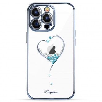 Kingxbar Wish Series case decorated with original Swarovski Crystals iPhone 13 Pro blue