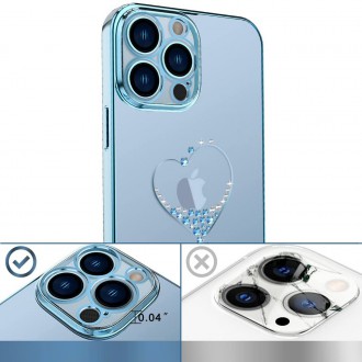 Kingxbar Wish Series case decorated with original Swarovski Crystals iPhone 13 Pro blue