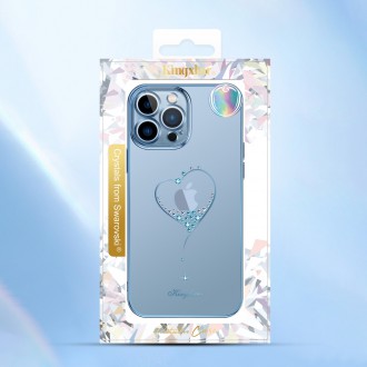 Kingxbar Wish Series case decorated with original Swarovski Crystals iPhone 13 Pro blue