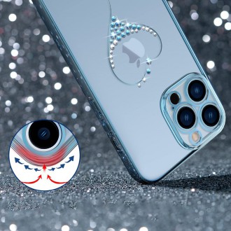 Kingxbar Wish Series case decorated with original Swarovski Crystals iPhone 13 Pro Max blue