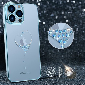 Kingxbar Wish Series case decorated with original Swarovski Crystals iPhone 13 Pro Max blue