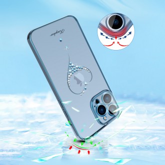 Kingxbar Wish Series case decorated with original Swarovski Crystals iPhone 13 Pro Max blue