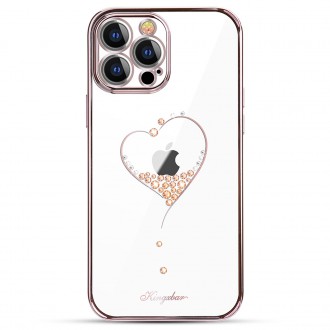 Kingxbar Wish Series case decorated with original Swarovski Crystals iPhone 13 Pro pink