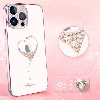 Kingxbar Wish Series case decorated with original Swarovski Crystals iPhone 13 Pro Max pink