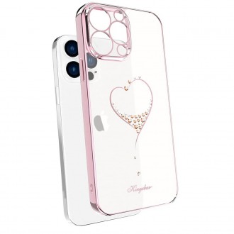 Kingxbar Wish Series case decorated with original Swarovski Crystals iPhone 13 Pro Max pink