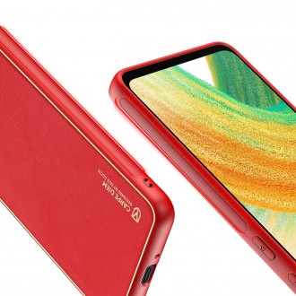 Elegant cover made of artificial leather for Samsung Galaxy A33 5G red. Dux Ducis Yolo