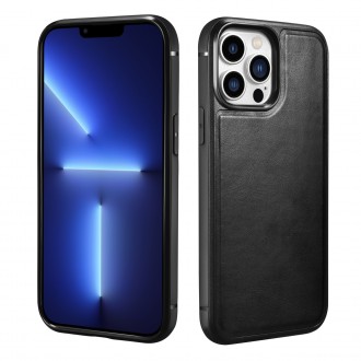 iCarer Leather Oil Wax Genuine Leather Case for iPhone 13 Pro Max black (ALI1214-BK)