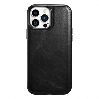 iCarer Leather Oil Wax Genuine Leather Case for iPhone 13 Pro Max black (ALI1214-BK)
