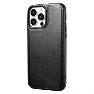 iCarer Leather Oil Wax Genuine Leather Case for iPhone 13 Pro Max black (ALI1214-BK)