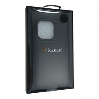 iCarer Leather Oil Wax Genuine Leather Case for iPhone 13 Pro Max black (ALI1214-BK)