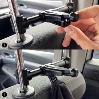 Wozinsky car headrest holder with hanger black (WTHBK2)