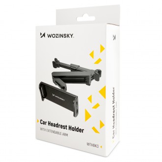 [RETURNED ITEM] Wozinsky adjustable headrest holder for tablet or phone black (WTHBK3)