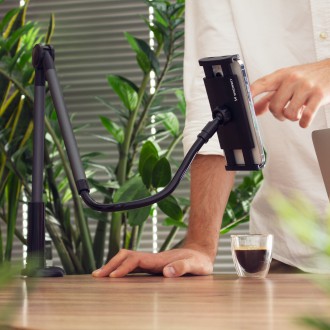 Wozinsky dlouhý flexibilní držák telefonu a tabletu černý (WTHBK5)