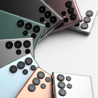 Skleněný rámeček objektivu fotoaparátu Ringke pro Samsung Galaxy S22 Ultra černý