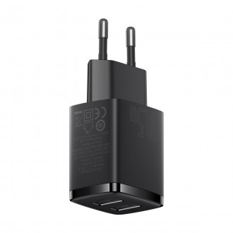 Baseus Compact nabíječka 2x USB 10,5W černá (CCXJ010201)