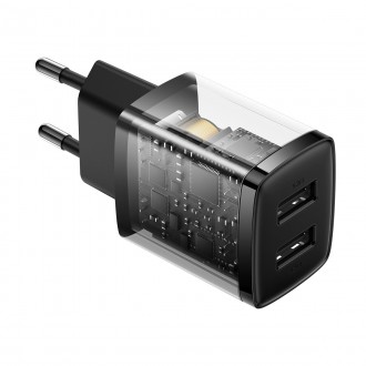 Baseus Compact nabíječka 2x USB 10,5W černá (CCXJ010201)