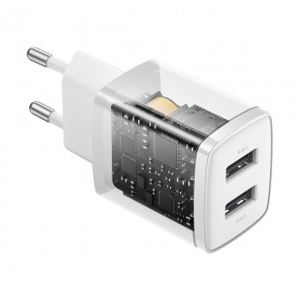 Baseus Compact nabíječka 2x USB 10,5W bílá (CCXJ010202)