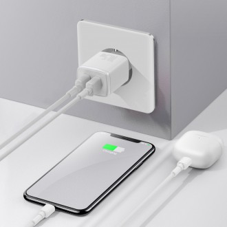 Baseus Compact nabíječka 2x USB 10,5W bílá (CCXJ010202)