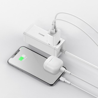 Baseus Compact nabíječka 2x USB 10,5W bílá (CCXJ010202)
