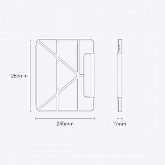 Baseus Safattach pouzdro typu Y pro iPad Pro 12,9&quot; kryt 2018/2020/2021 se stojánkem bílý (ARCX010102)
