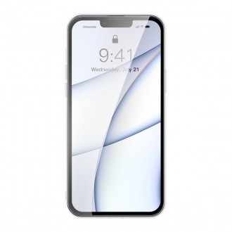 Kryt Baseus Matné skleněné pouzdro pro iPhone 13 Hard Case s průhledným gelovým rámem (ARWS000602)