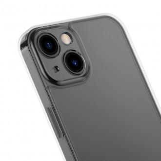 Kryt Baseus Frosted Glass Case pro iPhone 13 pevný obal s gelovým rámečkem černý (ARWS000901)