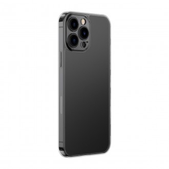 Ochranný kryt Baseus Frosted Glass Case pro iPhone 13 Pro Max Hard Cover s gelovým rámem černý (ARWS001101)