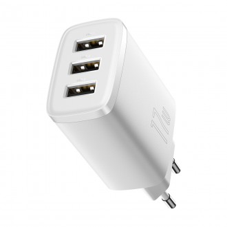 Baseus Compact nabíječka 3x USB 17W bílá (CCXJ020102)