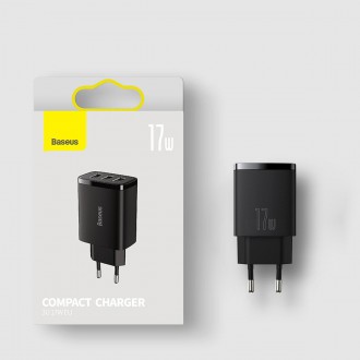 Baseus Compact nabíječka 3x USB 17W bílá (CCXJ020102)