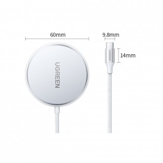 Ugreen wireless charger 15W MagSafe silver (80661 CD284)
