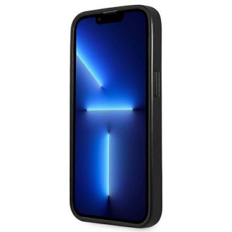 Guess GUHCP13LPSATLK iPhone 13 Pro / 13 6,1&quot; černo/černé pevné pouzdro SaffianoTriangle Logo