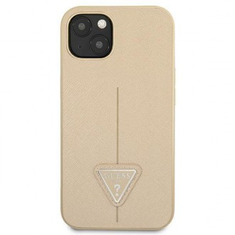 Guess GUHCP13MPSATLE iPhone 13 6,1&quot; béžové/béžové pevné pouzdro SaffianoTriangle Logo