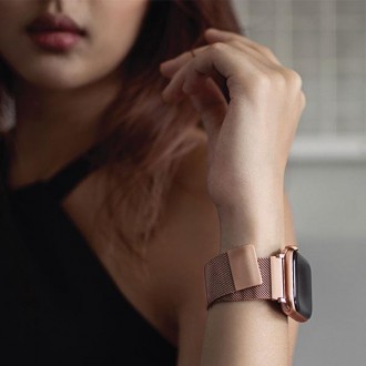 UNIQ pasek Dante Apple Watch Series 4/5/6/7/8/SE/SE2 38/40/41mm Stainless Steel różwo-złoty/rose gold