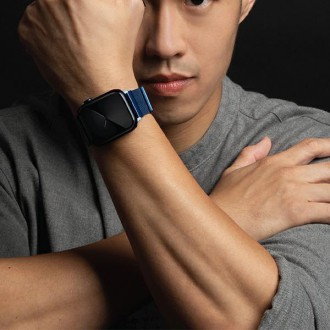 UNIQ pasek Dante Apple Watch Series 4/5/6/7/8/SE/SE2 42/44/45mm Stainless Steel niebieski/cobalt blue