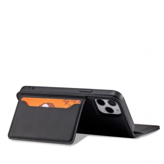 Magnet Card Case for iPhone 12 cover card wallet card stand black