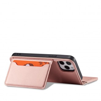 Magnet Card Case for iPhone 12 Pouch Card Wallet Card Stand Pink