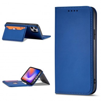 Magnet Card Case for iPhone 12 Pro cover card wallet card stand blue