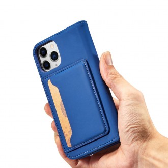 Magnet Card Case for iPhone 12 Pro cover card wallet card stand blue