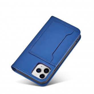 Magnet Card Case for iPhone 12 Pro cover card wallet card stand blue