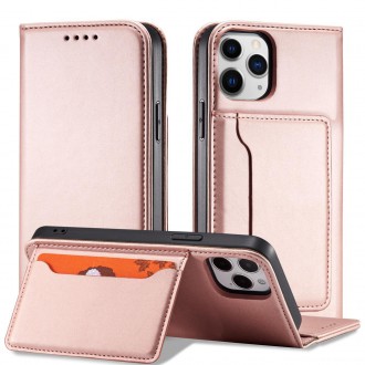 Magnet Card Case for iPhone 12 Pro Pouch Card Wallet Card Stand Pink