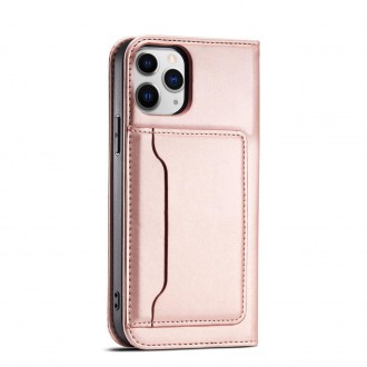 Magnet Card Case for iPhone 12 Pro Pouch Card Wallet Card Stand Pink