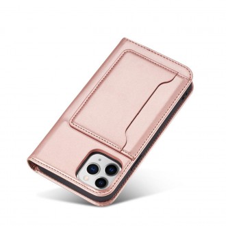 Magnet Card Case for iPhone 12 Pro Pouch Card Wallet Card Stand Pink