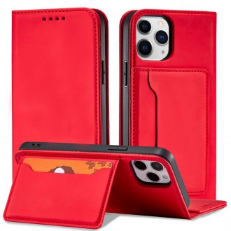 Magnet Card Case for iPhone 12 Pro Pouch Card Wallet Card Holder Red