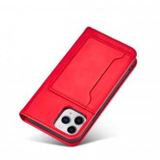 Magnet Card Case for iPhone 12 Pro Pouch Card Wallet Card Holder Red