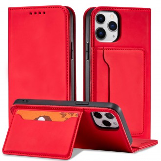 Magnet Card Case for iPhone 12 Pro Max Pouch Card Wallet Card Holder Red