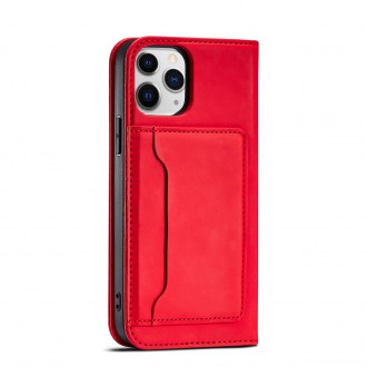 Magnet Card Case for iPhone 12 Pro Max Pouch Card Wallet Card Holder Red