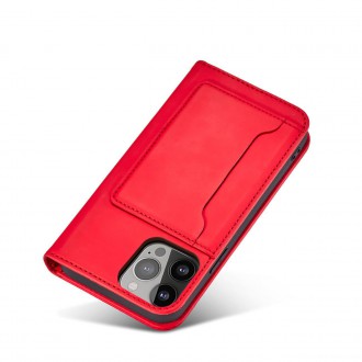 Magnet Card Case for iPhone 13 Pro Pouch Card Wallet Card Holder Red