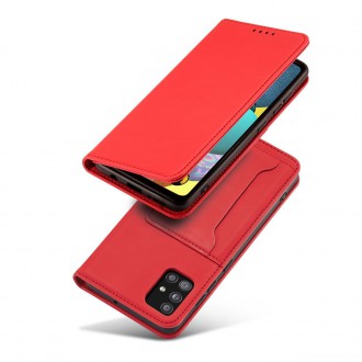 Magnet Card Case For Samsung Galaxy A52 5G Pouch Wallet Card Holder Red