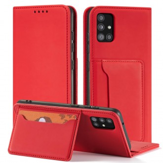 Magnet Card Case For Samsung Galaxy A52 5G Pouch Wallet Card Holder Red