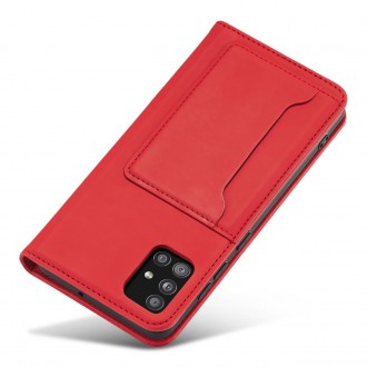 Magnet Card Case For Samsung Galaxy A52 5G Pouch Wallet Card Holder Red